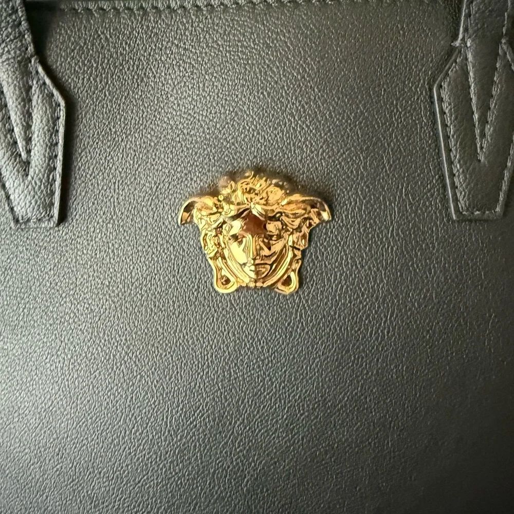 Versace Black Leather Medusa Tote Bag Brand New
